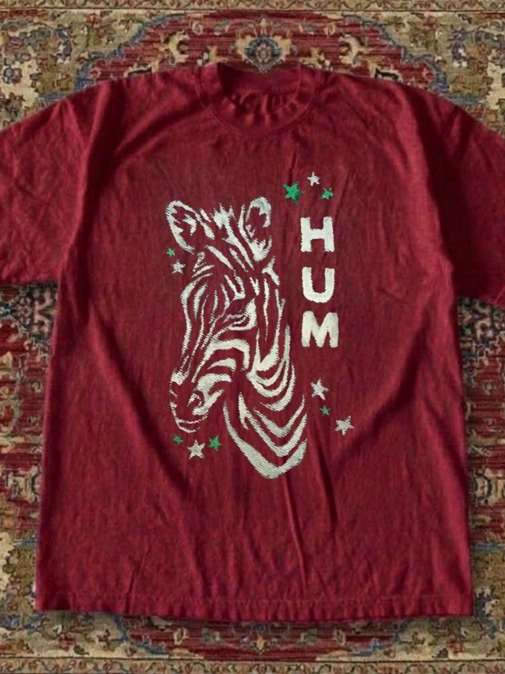 Gildan Red Graphic Zebra Tee with White Print